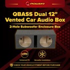 Qpower Qbass Dual 12 Inch Car Audio Subwoofer Box  Mdf Enclosure  Charcoal Gray