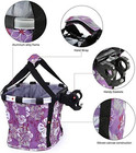 Bike Basket Small Pets Cat Dog Folding Carrier  Purple   Removable  Bicycle
