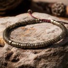 Natural Golden Pyrite Cube Beads Crystal Minimalist Bohemian Tibetan Bracelet