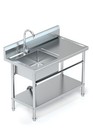 Stainless Steel Utility Kitchen Sink Standing Commercial Restaurant Laundry Sink