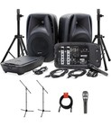 Gemini Es-210mxblu Portable Bluetooth Pa System Mixer Speakers Cables