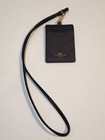 Coach Id Lanyard Card Holder Signature Canvas Brown Black 