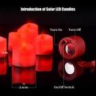 12packs Red Led Tea Lights With Timer Pchero Flickering Flameless Battery Operat