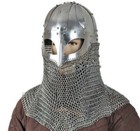 Historical Medieval Viking Helmet Battle Armor 18g Steel And Chain Mail Helmet