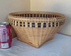 Vintage Rattan Wicker Basket Round 11  Large