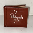 Vintage C r  Gibson Mini Photo Album 1950s Brown Vinyl Holds 22 Photos Usa
