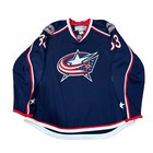 2007-08 Game Worn Used Fredrik Modin Columbus Blue Jackets Jersey Photo Match