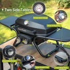 Portable Propane Grill  15 000 Btu Tabletop Liquid Gas Grill With Side Tables