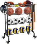 Ball Rack Organizer With Wheels  4tier-rolling Basketball Racks Holder 4 Tier