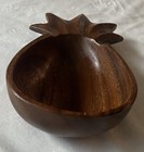 Vtg Trader Hall   s Hawaiian Village Hand-carved Monkey Pod Pineapple Dish  8 5    