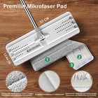 Joymoop Flat Mop With Microfiber Pad  50  13  Mop-head  White Grey