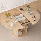 47-63 Extendable Round Dining Table 4-8 Storage Mid-century Modern Wood Pedestal