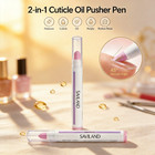 Saviland Cuticle Remover Pen Set  2pcs Ceramic Cuticle Pusher   4 5ml Cuticle Oi