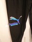 Puma Teen Boy Black Jogger Pants Xl Drawstring Elastic Waist Pockets Tapered
