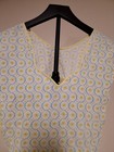 Vintage Mid Century Modern Atomic Starburst Full Kitchen Apron Yellow turquoise 