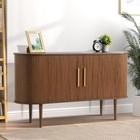 Sideboard Buffet Cabinet With Storage  55  Tambour Credenza Cabinet Wi