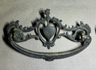 Set Of 5 Vintage Antique Brass 3  Center Drop Drawer Pull Ornate Shield