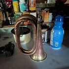 Vintage Brass   Copper Bugle Us Military Signal Cavalry Horn With Mouthpiece