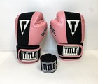 Title Gel Boxing Sparring Gloves pink-black-white  Size Small- Protection Safety