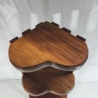 Vintage Wood Corner Wall Shelf 5 Heart Shaped Shelves Slat Back 23  Tall