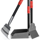Dog Pooper Scooper  Dog Poop Tray And Rake Set  Pet Waste Removal Black red