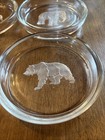 Val St  Lambert Set Of 4 Heavy Crystal Coasters Safari Animals
