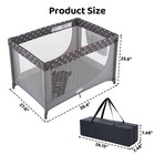 Babe Portable Crib Baby Playpen With Mattress And Carry Bag Grey