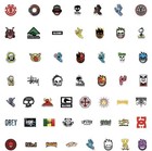 Skate Logo Style Stickers 50pk Mix Santa Cruz Thrasher Baker Alien Skateboarding