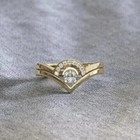 Womens Bridal Ring Set 14k Yellow Gold Finish Round Cut 2ct Diamond Simulated