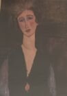 Modigliani Beautiful Young Woman Long Neck Framed Vintage Print Wall Art