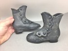 Victorian Child Leather Boots High Top Shoes Buttons Antique Children Doll 5  T