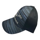 Ford Mustang Hat Striped Graphic Black Blue Embroidered Cap Official Licensed