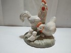 Vintage Ceramic Rooster Hen Chicks Figurine 6  Chicken Family Farmhouse Decor
