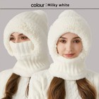 Womens Knit Beanie Hat Fleece Lined Winter Scarf Mask Set Snow Caps Plush Earmuf