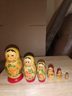 Made In Ussr Russian Wooden Matryoshka Nesting Dolls Floral Set 6pc