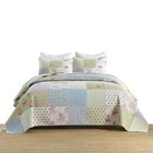 3-piece Cottage Style Patchwork Quilt Bedspread Set With Floral Prints By225