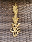 Vintage Solid Brass Bow Leaves Wall Swag Hanging D  cor Hollywood Regency Set