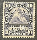 Travelstamps  Nicaragua Stamps Scott  16 - 10c Pyramid Coat Of Arms - Mint Mogh