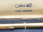 Vtg Colibri Clip Lighter In Blue Velveteen Case Pen Pipe Lighter Working - Read