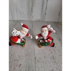 Japan Vintage Santa Claus Candle Stick Hugger Xmas Ceramic Home Decor Set