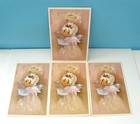        Unused Lot Of 4 Vtg Glitter Hallmark Christmas Cards Girl Angel With Halo