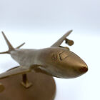 Vintage Brass Desk Table Top Model Airplane 11  Wingspan