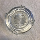 Vintage Lead Crystal Cut Clear Glass Cigar Cigarette Ashtray 3 5    Excellent