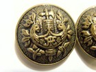 1960s 6 Vintage Gold Tone Metal Heraldic 28 Mm Collector Buttons Lot 52804