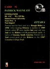 1991 Jogo Cfl Canadian Football League Patrick Wayne Ottawa Rough Riders  51