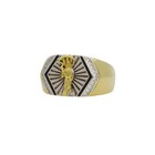 Solid 925 Sterling Silver 14k Gold Plated Grim Reaper Ring Santa Muerte Jewelry
