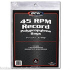 Pack Of 100 Bcw 7  Record Sleeves Covers Plastic Outer Bags Holders With Flap
