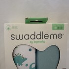 2 Swaddleme Nib 0-3 Newborn 1 Solid Dusty Blue 1 White With Dinosaur Print