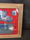 Vintage Budweiser Beer Bar Wood Framed Mirror  king Of Beers  1987 18  X 12  Usa