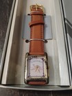 Vintage Camel Cigarette Tank Watch Men 25mm Gold Tone Leather Band Drwrc